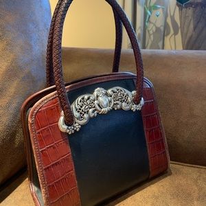 Brighton Leather and Alligator Western Purse